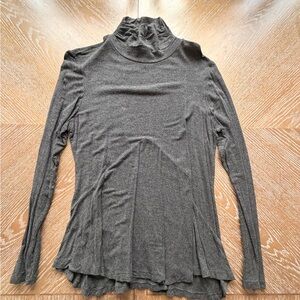 Joseph Charcoal Gray Long-Sleeve Turtleneck Top